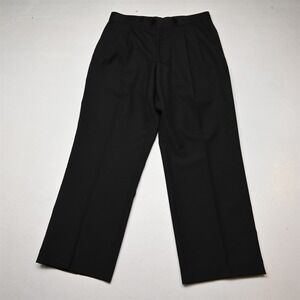 Bespoke 31x29 Black 100% Wool Pleated Tuxedo Trouser Mens Pants